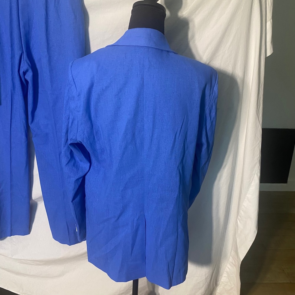 Beautiful Royal Blue 3 Piece Suit Set Blazer Vest Trousers Women XXL New - Picture 5 of 7